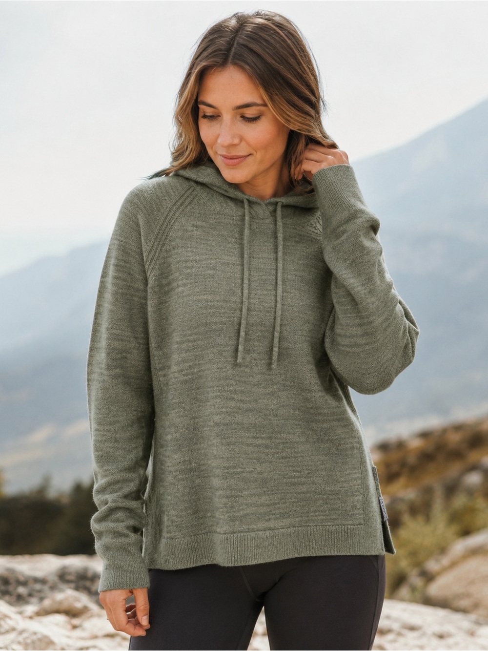 PAKA The Hoodie Royal Alpaca Blend Sage Green Large Slim Fit